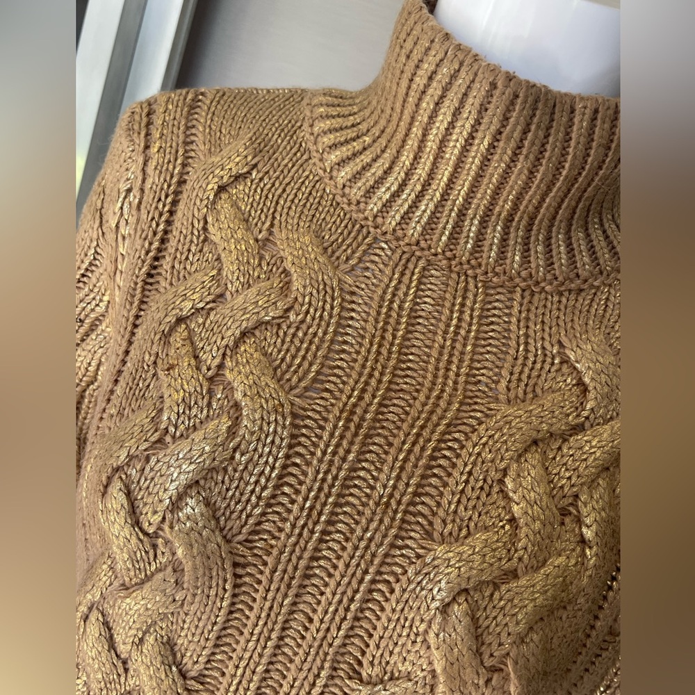 ZARA METALLIC GOLDEN SWEATER - Picture 4 of 7
